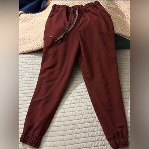 Jaanuu Women's Burgundy Jogger Scrubs